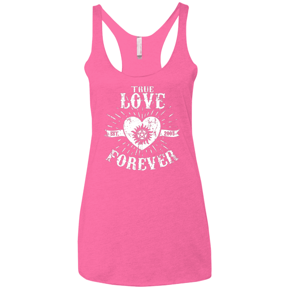 T-Shirts Vintage Pink / X-Small True Love Forever Supernatural Women's Triblend Racerback Tank