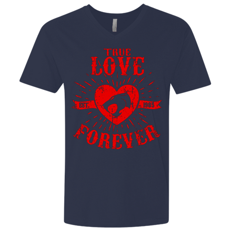 T-Shirts Midnight Navy / X-Small True Love Forever Thunder Men's Premium V-Neck