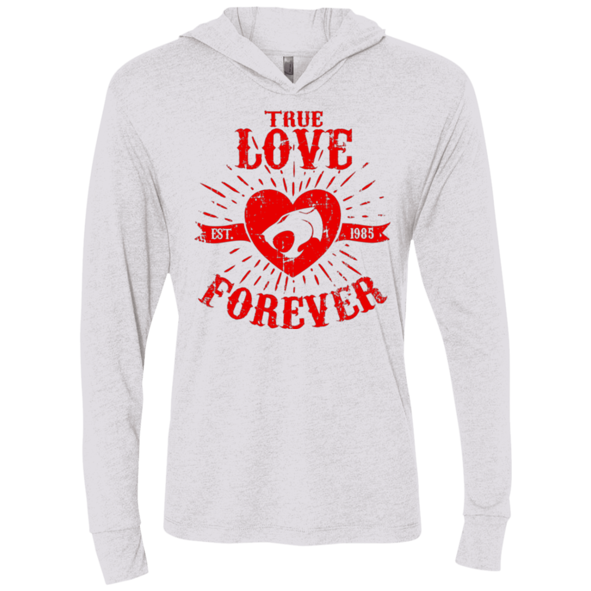 T-Shirts Heather White / X-Small True Love Forever Thunder Triblend Long Sleeve Hoodie Tee