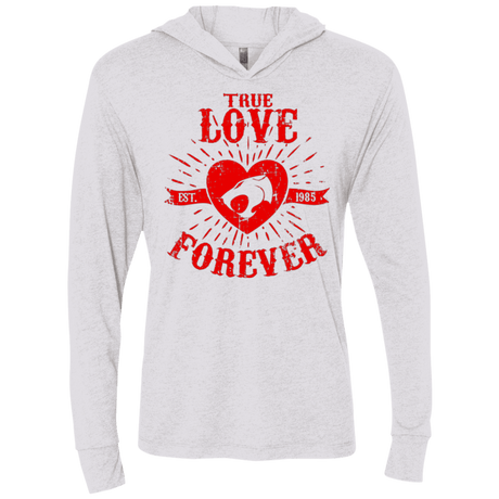 T-Shirts Heather White / X-Small True Love Forever Thunder Triblend Long Sleeve Hoodie Tee