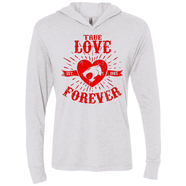 T-Shirts Heather White / X-Small True Love Forever Thunder Triblend Long Sleeve Hoodie Tee