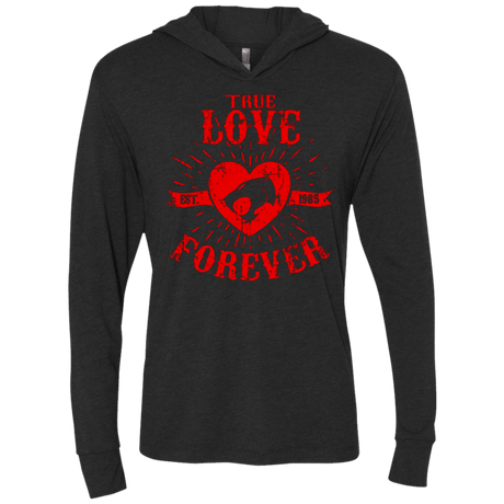 T-Shirts Vintage Black / X-Small True Love Forever Thunder Triblend Long Sleeve Hoodie Tee