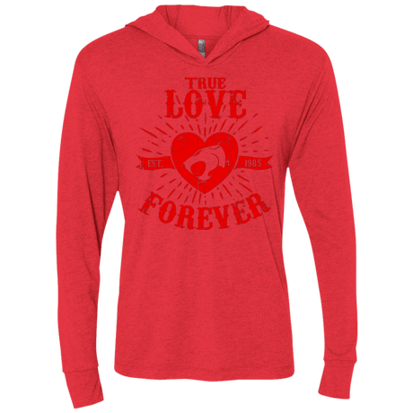 T-Shirts Vintage Red / X-Small True Love Forever Thunder Triblend Long Sleeve Hoodie Tee