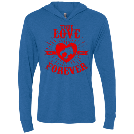 T-Shirts Vintage Royal / X-Small True Love Forever Thunder Triblend Long Sleeve Hoodie Tee
