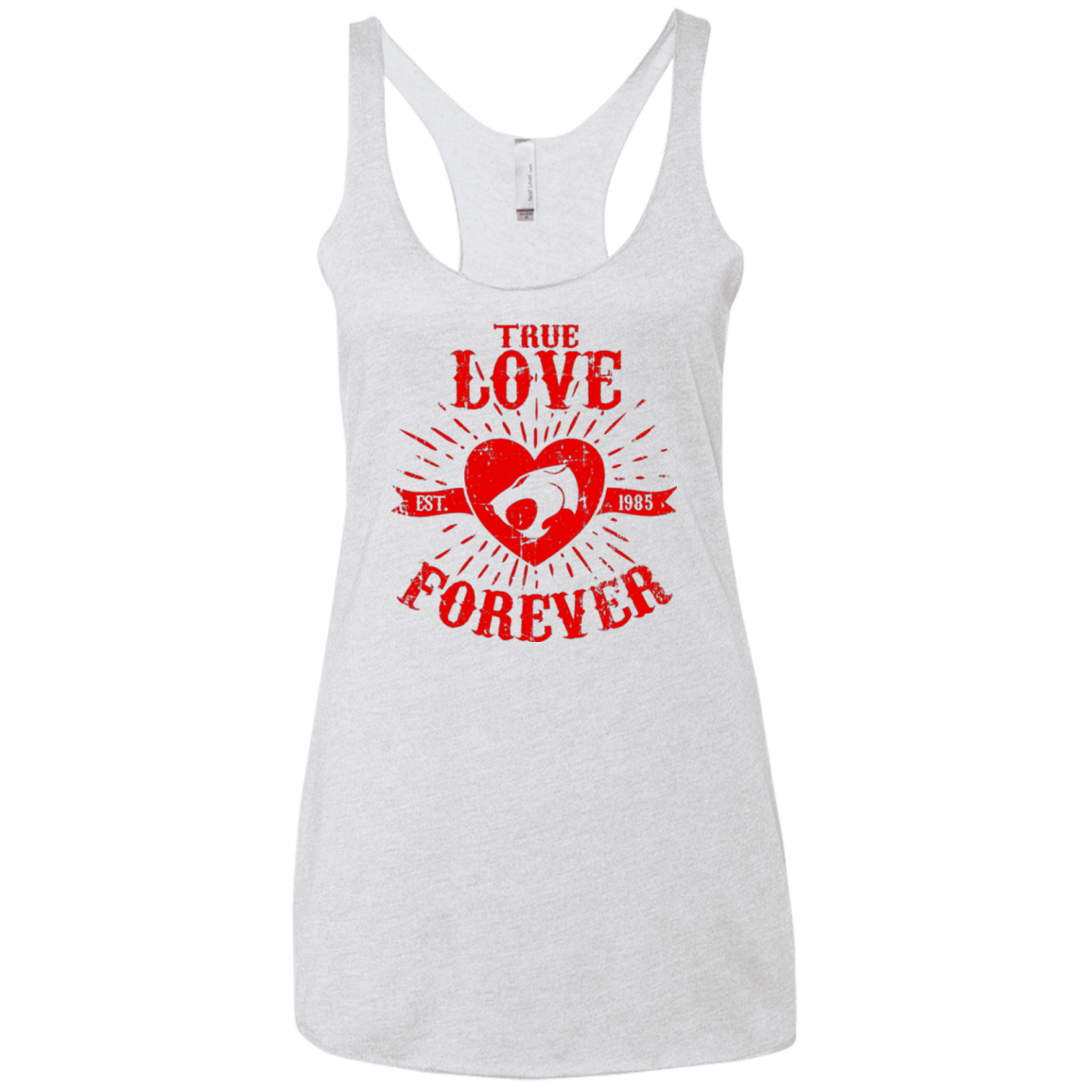 T-Shirts Heather White / X-Small True Love Forever Thunder Women's Triblend Racerback Tank