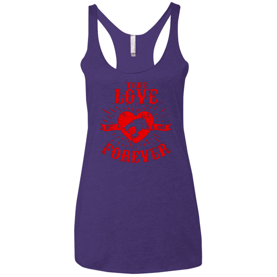 T-Shirts Purple / X-Small True Love Forever Thunder Women's Triblend Racerback Tank