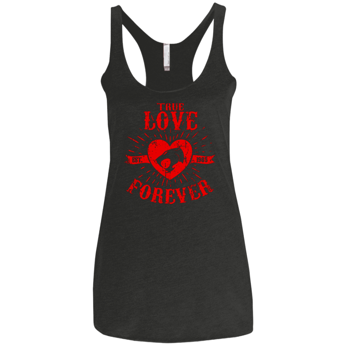 T-Shirts Vintage Black / X-Small True Love Forever Thunder Women's Triblend Racerback Tank