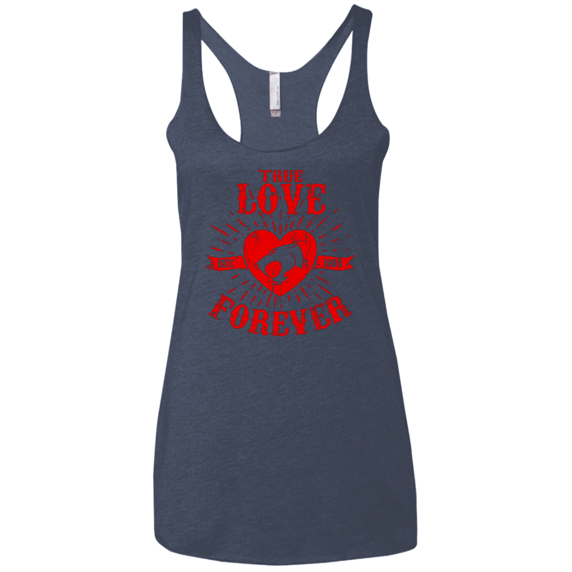 T-Shirts Vintage Navy / X-Small True Love Forever Thunder Women's Triblend Racerback Tank