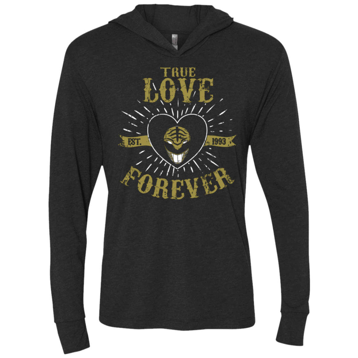 T-Shirts Vintage Black / X-Small True Love Forever White Triblend Long Sleeve Hoodie Tee