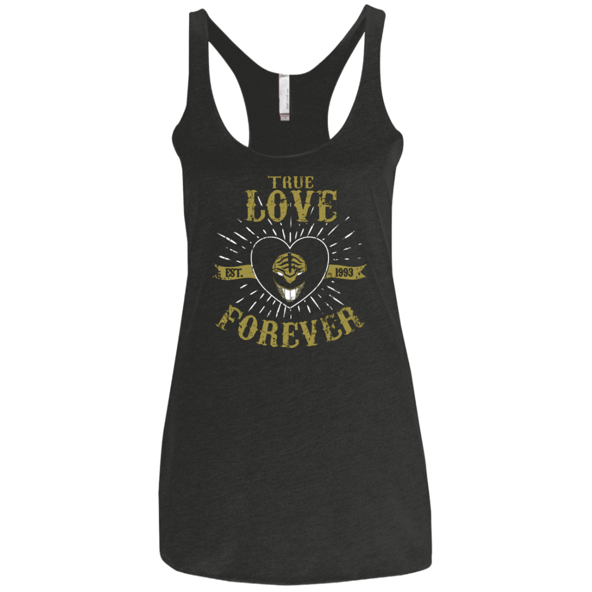 T-Shirts Vintage Black / X-Small True Love Forever White Women's Triblend Racerback Tank