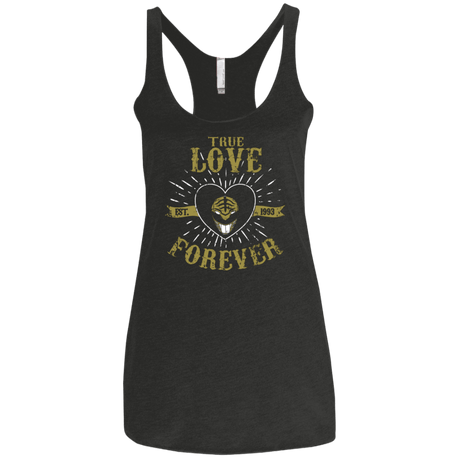 T-Shirts Vintage Black / X-Small True Love Forever White Women's Triblend Racerback Tank
