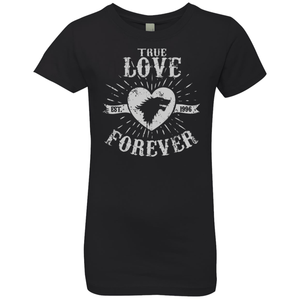 T-Shirts Black / YXS True Love Forever Wolf Girls Premium T-Shirt