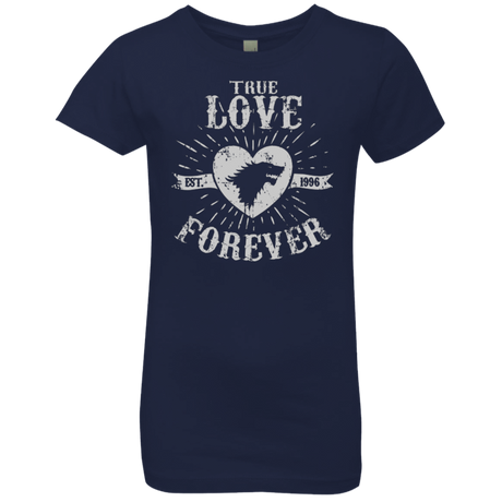 T-Shirts Midnight Navy / YXS True Love Forever Wolf Girls Premium T-Shirt