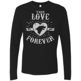 T-Shirts Black / Small True Love Forever Wolf Men's Premium Long Sleeve