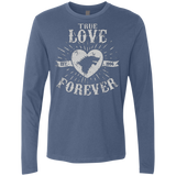 T-Shirts Indigo / Small True Love Forever Wolf Men's Premium Long Sleeve