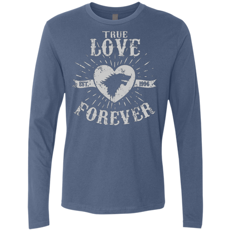 T-Shirts Indigo / Small True Love Forever Wolf Men's Premium Long Sleeve