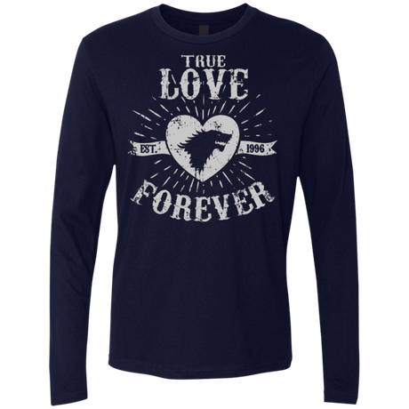 T-Shirts Midnight Navy / Small True Love Forever Wolf Men's Premium Long Sleeve