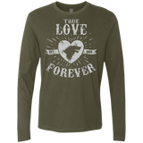 T-Shirts Military Green / Small True Love Forever Wolf Men's Premium Long Sleeve