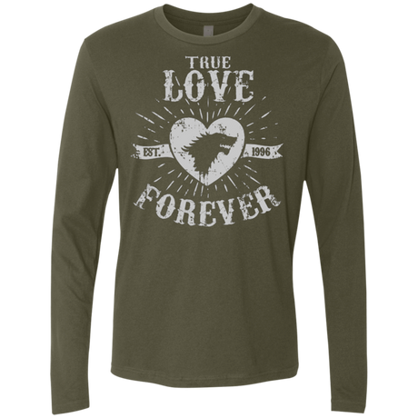 T-Shirts Military Green / Small True Love Forever Wolf Men's Premium Long Sleeve