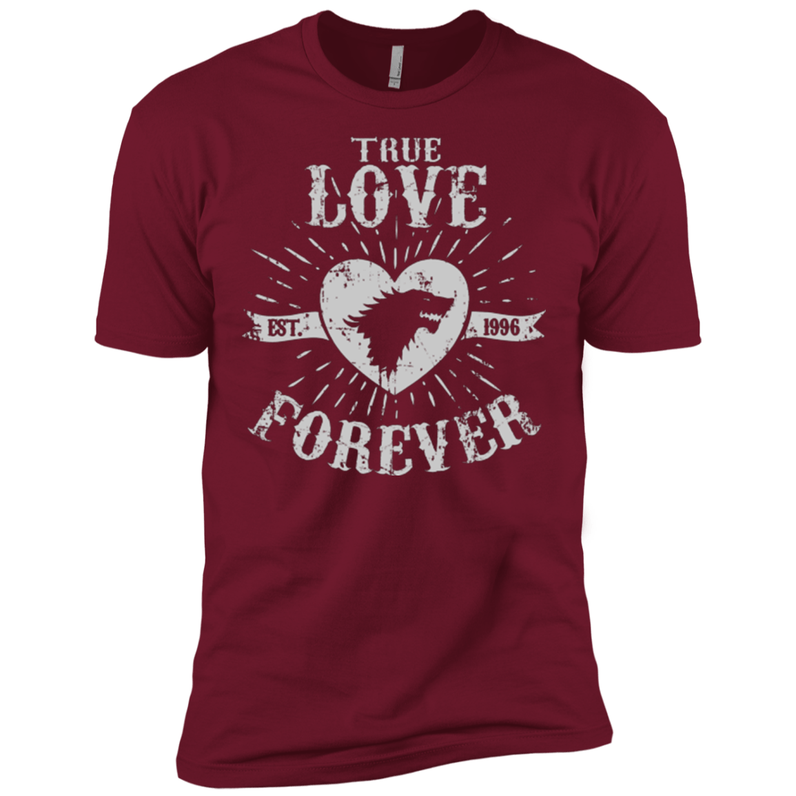 T-Shirts Cardinal / X-Small True Love Forever Wolf Men's Premium T-Shirt