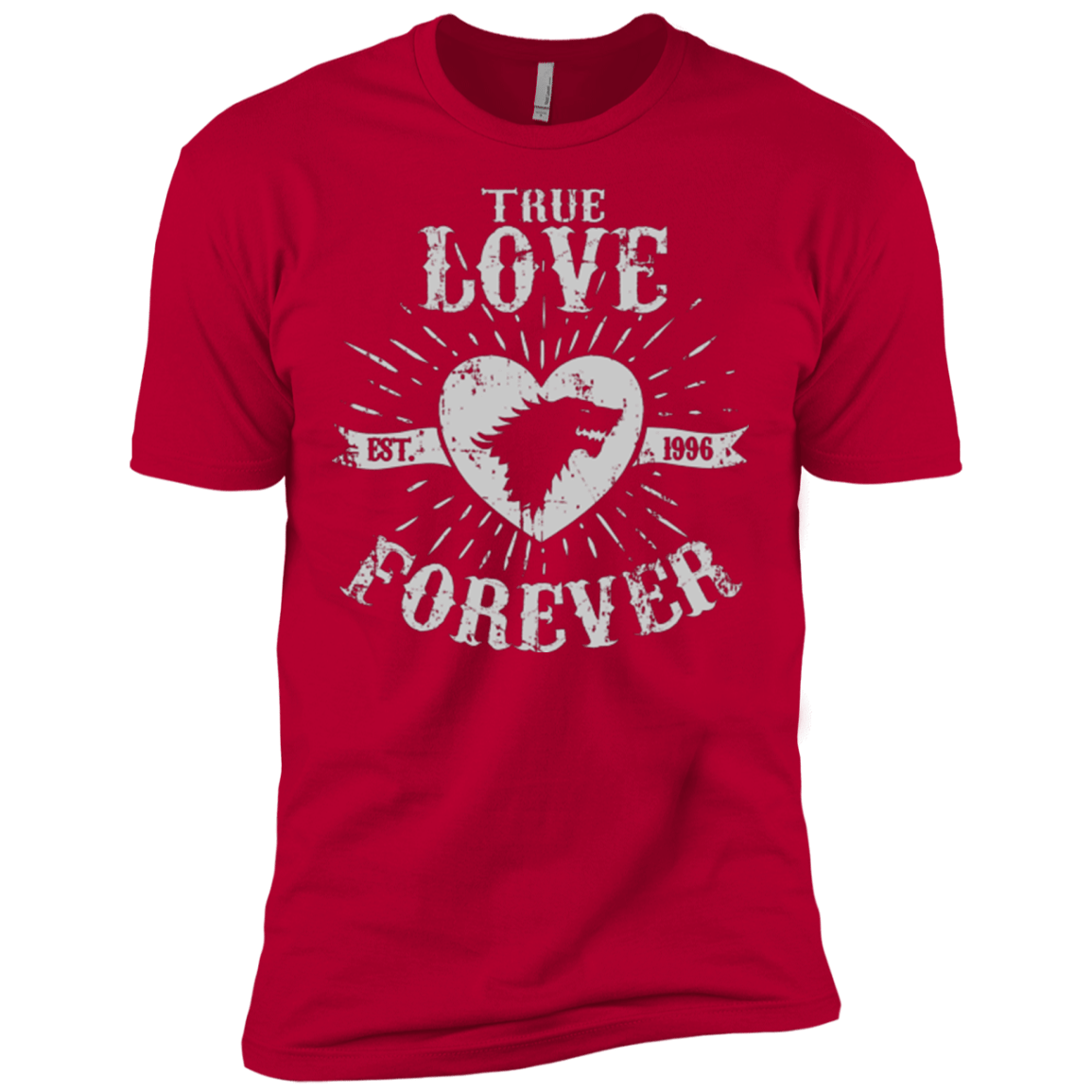 T-Shirts Red / X-Small True Love Forever Wolf Men's Premium T-Shirt
