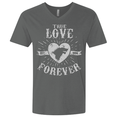T-Shirts Heavy Metal / X-Small True Love Forever Wolf Men's Premium V-Neck