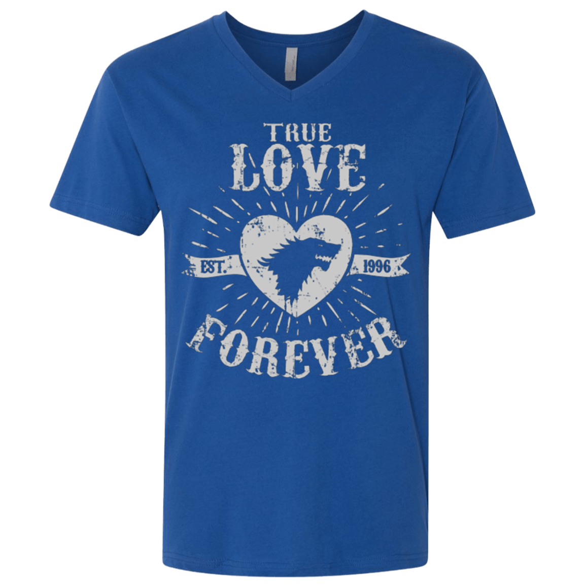 T-Shirts Royal / X-Small True Love Forever Wolf Men's Premium V-Neck