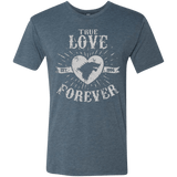T-Shirts Indigo / Small True Love Forever Wolf Men's Triblend T-Shirt