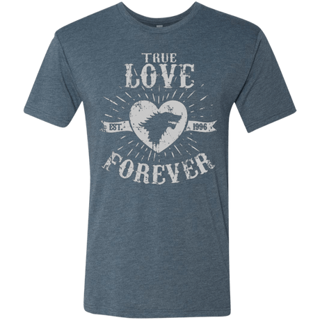 T-Shirts Indigo / Small True Love Forever Wolf Men's Triblend T-Shirt