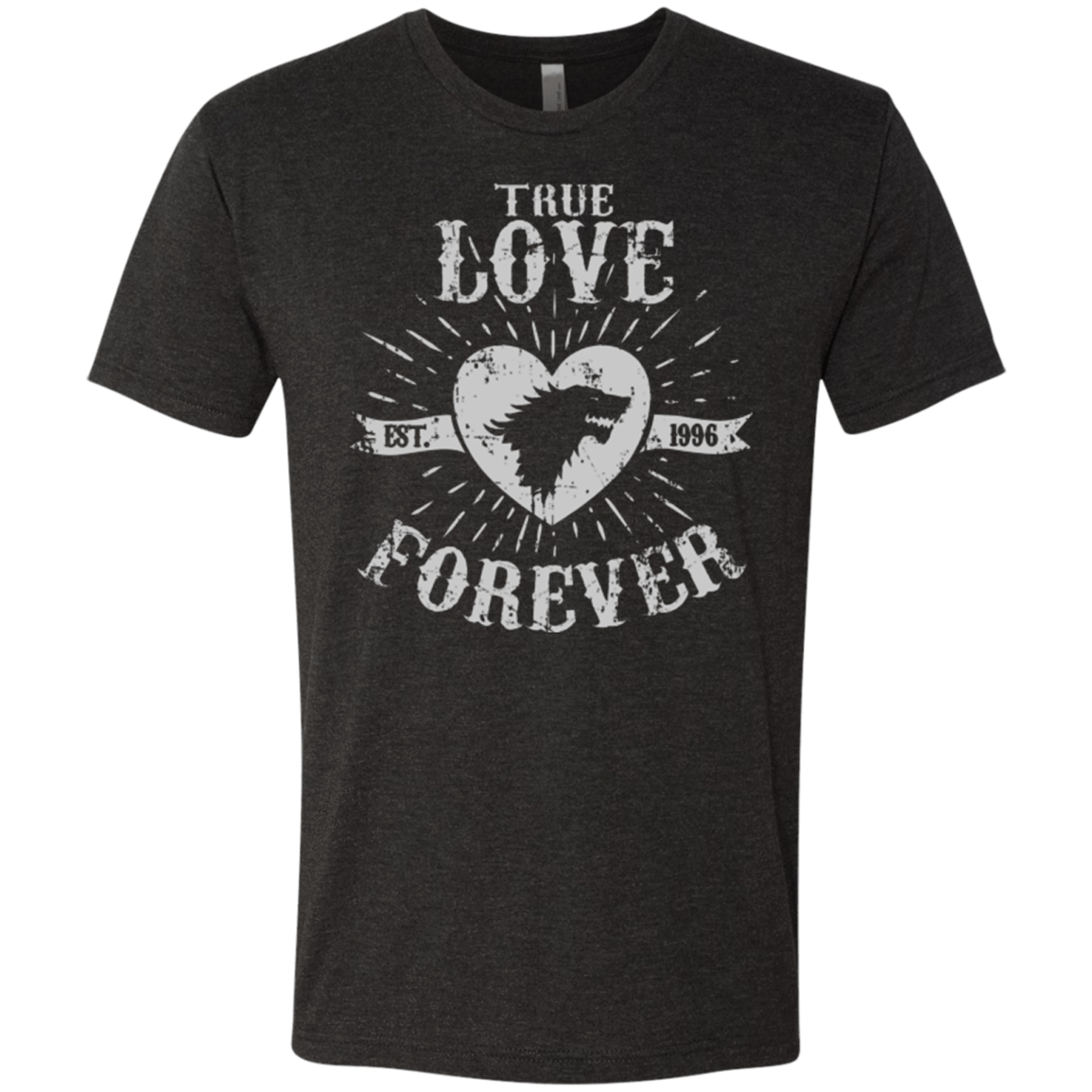 T-Shirts Vintage Black / Small True Love Forever Wolf Men's Triblend T-Shirt