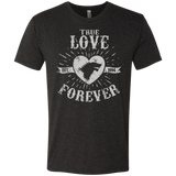 T-Shirts Vintage Black / Small True Love Forever Wolf Men's Triblend T-Shirt