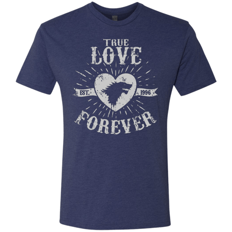 T-Shirts Vintage Navy / Small True Love Forever Wolf Men's Triblend T-Shirt
