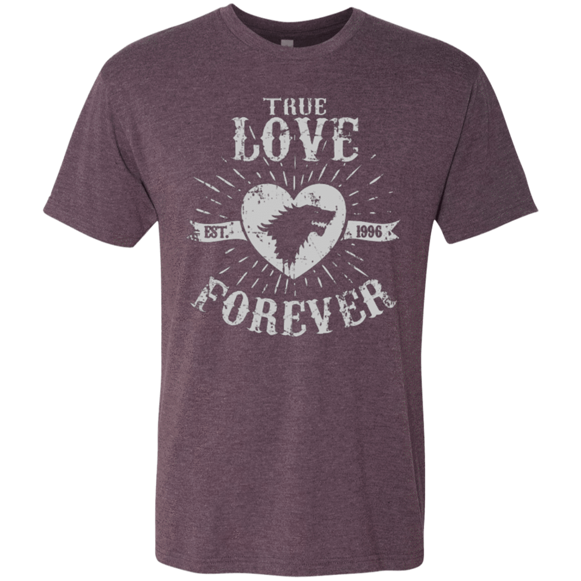 T-Shirts Vintage Purple / Small True Love Forever Wolf Men's Triblend T-Shirt