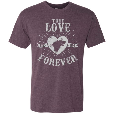 T-Shirts Vintage Purple / Small True Love Forever Wolf Men's Triblend T-Shirt