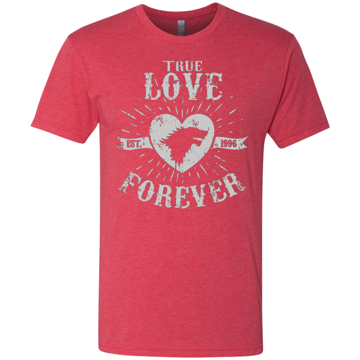 T-Shirts Vintage Red / Small True Love Forever Wolf Men's Triblend T-Shirt