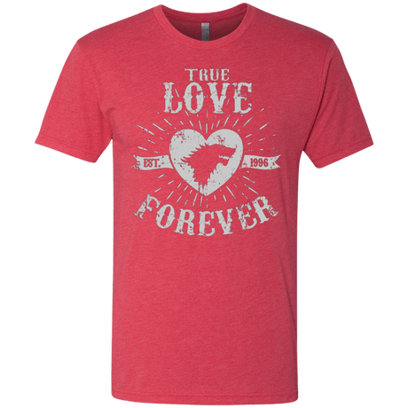 T-Shirts Vintage Red / Small True Love Forever Wolf Men's Triblend T-Shirt