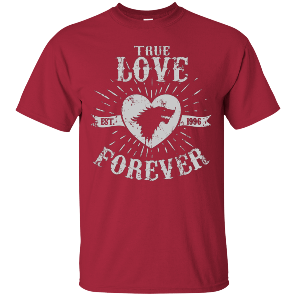 T-Shirts Cardinal / Small True Love Forever Wolf T-Shirt