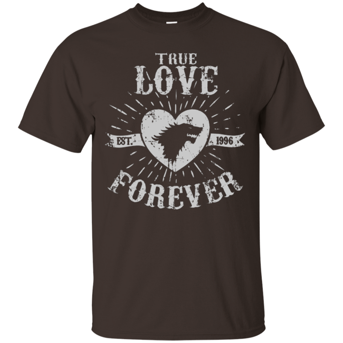 T-Shirts Dark Chocolate / Small True Love Forever Wolf T-Shirt