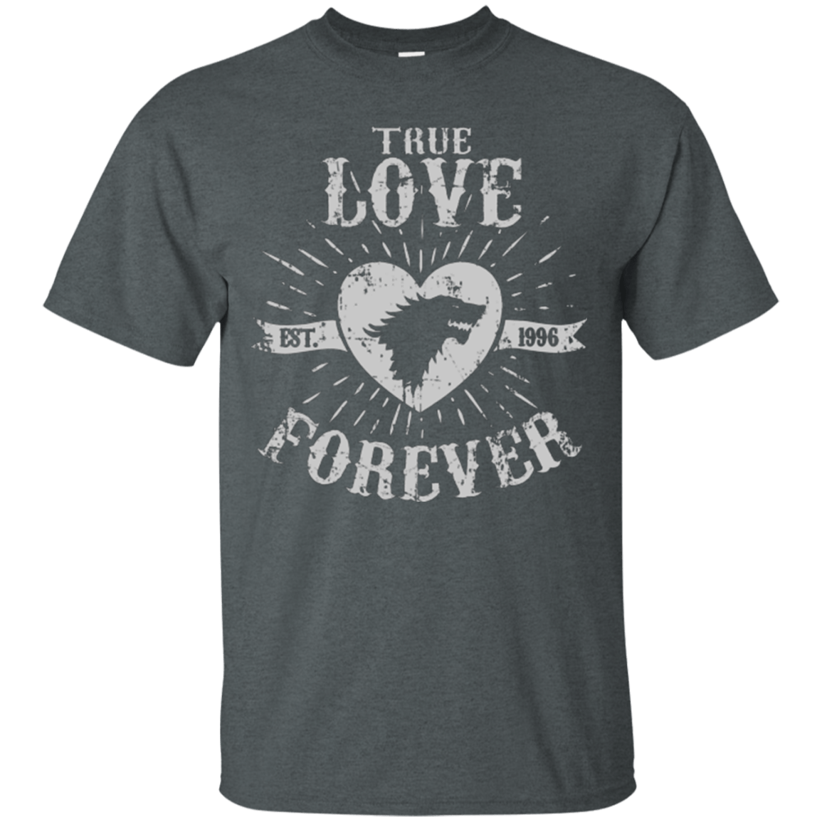 T-Shirts Dark Heather / Small True Love Forever Wolf T-Shirt