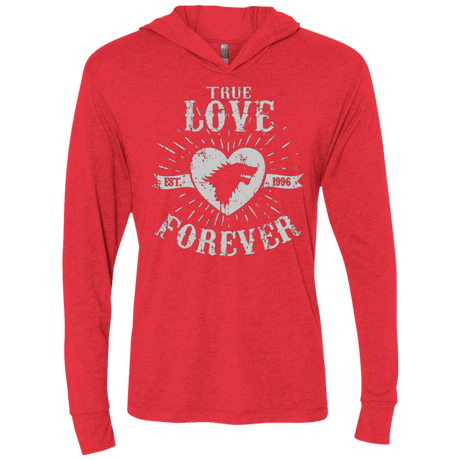 T-Shirts Vintage Red / X-Small True Love Forever Wolf Triblend Long Sleeve Hoodie Tee