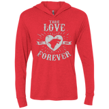 T-Shirts Vintage Red / X-Small True Love Forever Wolf Triblend Long Sleeve Hoodie Tee