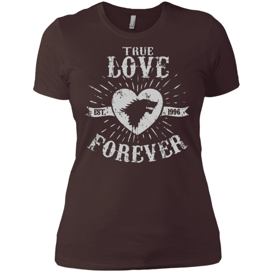 T-Shirts Dark Chocolate / X-Small True Love Forever Wolf Women's Premium T-Shirt