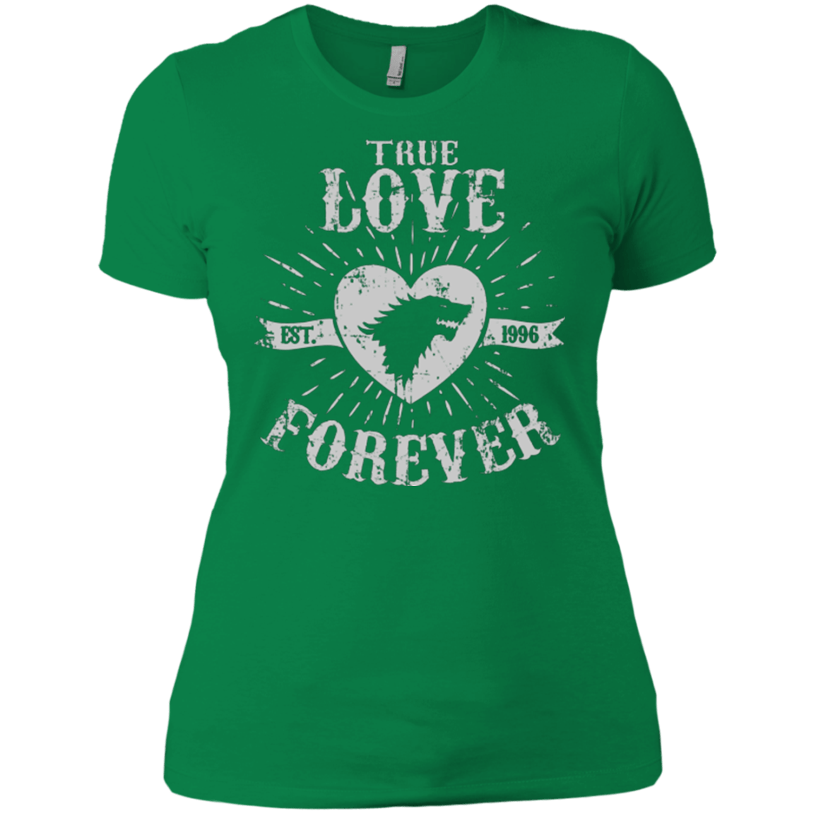 T-Shirts Kelly Green / X-Small True Love Forever Wolf Women's Premium T-Shirt