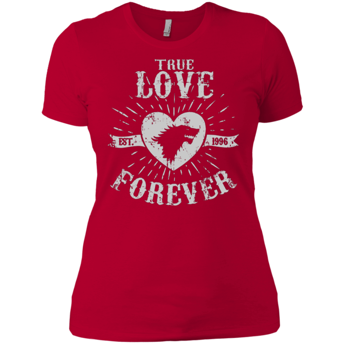 T-Shirts Red / X-Small True Love Forever Wolf Women's Premium T-Shirt