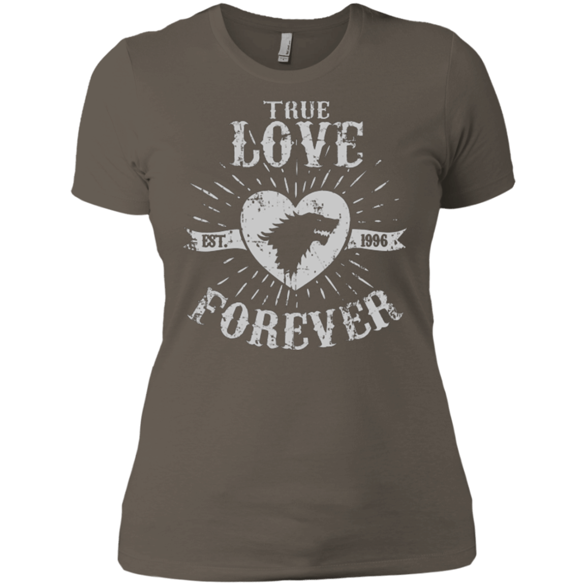 T-Shirts Warm Grey / X-Small True Love Forever Wolf Women's Premium T-Shirt