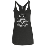 T-Shirts Vintage Black / X-Small True Love Forever Wolf Women's Triblend Racerback Tank