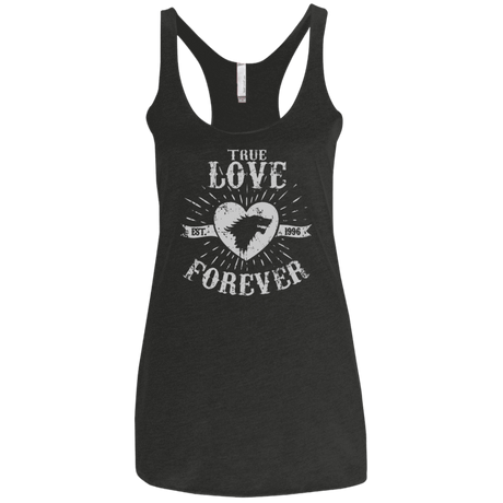 T-Shirts Vintage Black / X-Small True Love Forever Wolf Women's Triblend Racerback Tank