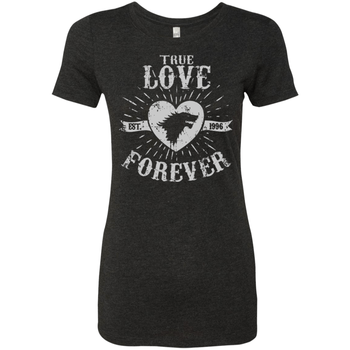 T-Shirts Vintage Black / Small True Love Forever Wolf Women's Triblend T-Shirt