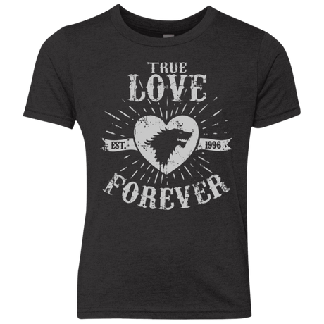 T-Shirts Vintage Black / YXS True Love Forever Wolf Youth Triblend T-Shirt