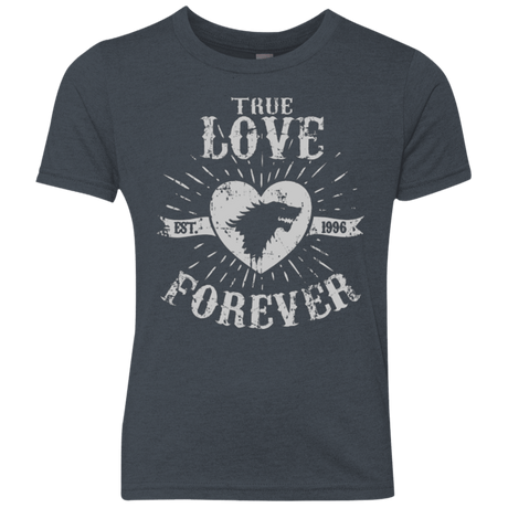 T-Shirts Vintage Navy / YXS True Love Forever Wolf Youth Triblend T-Shirt